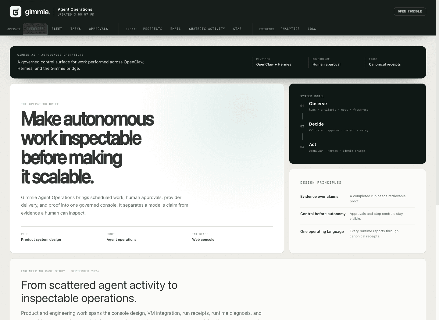 The Gimmie Agent Operations project presentation