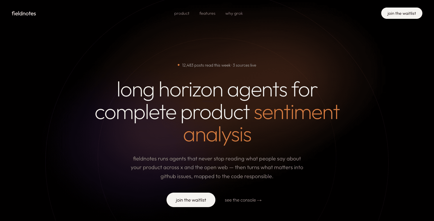 Field Notes research product interface